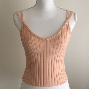 Salmon ribbed tank